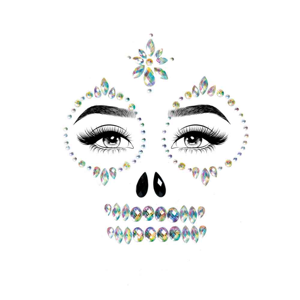 Leg Avenue - Skeleton Face Jewel Diamond Sticker - White